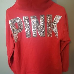 Victorias secret Pink blinged sherpa hood hoodie